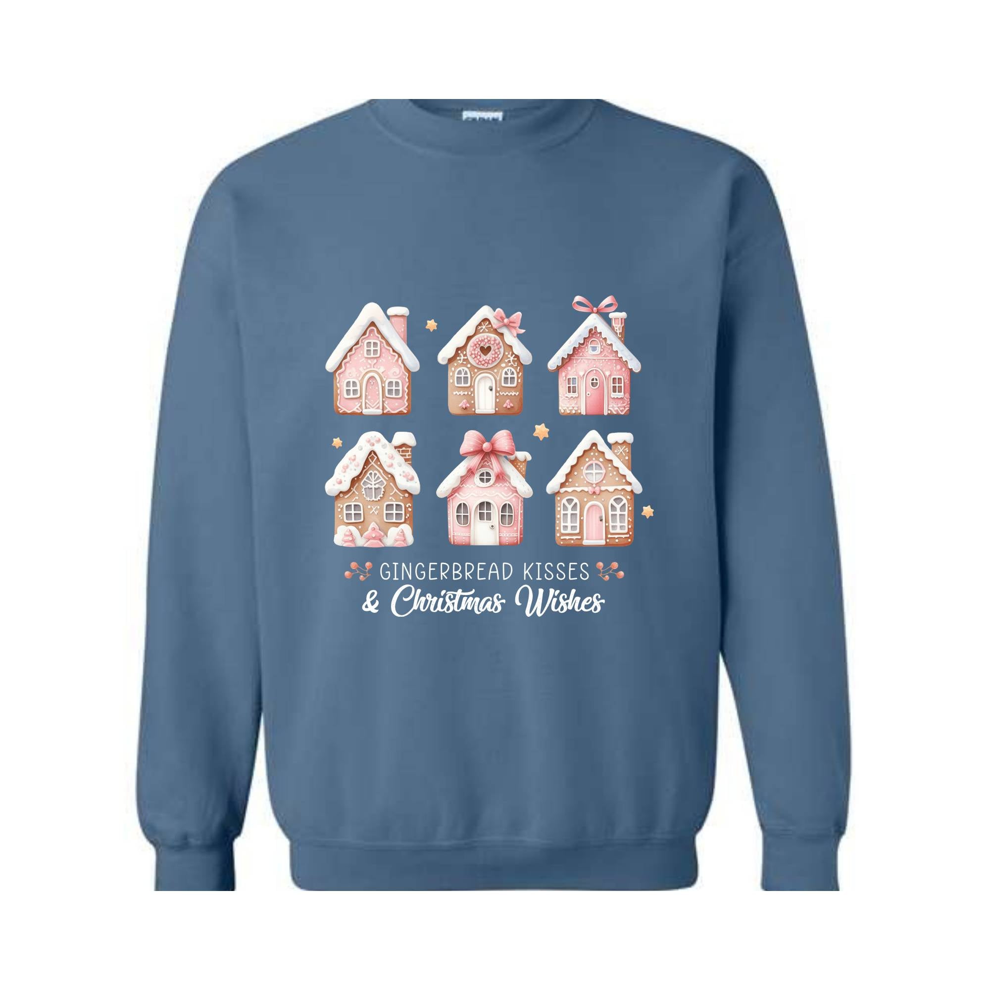 Pink Christmas Gingerbread Houses Sweatshirt, Christmas Sweatshirt, Christmas Sweater, Gingerbread House Sweater, Xmas Christmas Shirt