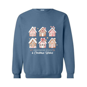 Pink Christmas Gingerbread Houses Sweatshirt, Christmas Sweatshirt, Christmas Sweater, Gingerbread House Sweater, Xmas Christmas Shirt