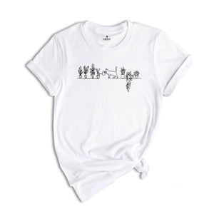 Plant and Cat Shirt, Plant Lover Shirt, Cat Lover Tee, Cute Cat T-Shirt, Kitty Kitten Shirt, Plant Lady, Gardening Shirt, Cat Lover Gift