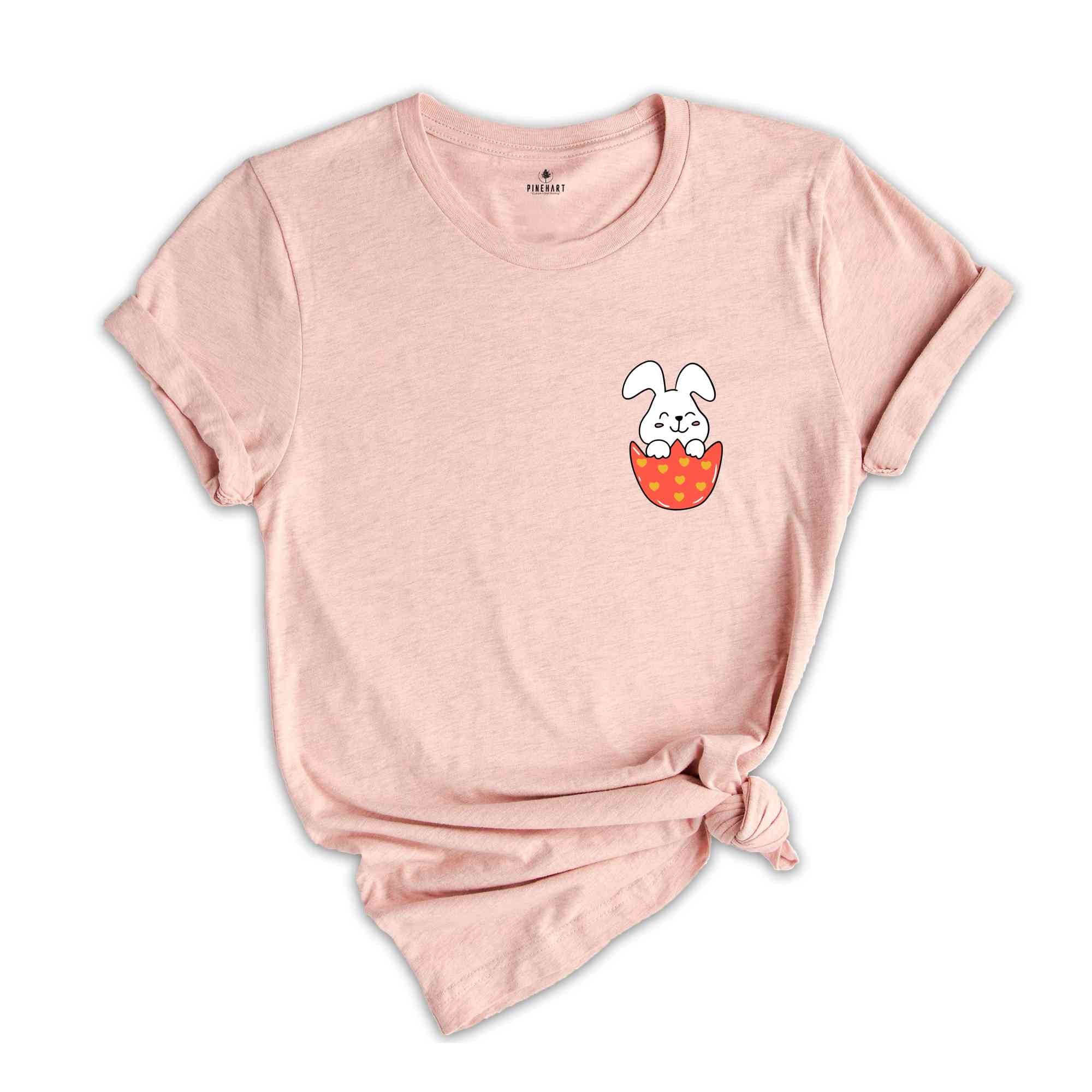 Pocket Bunny Shirt, Cute Bunny Shirt, Happy Easter Day, Easter Day Shirt, Easter Day Gift, Easter Egg Shirt, Easter Bunny Shirt