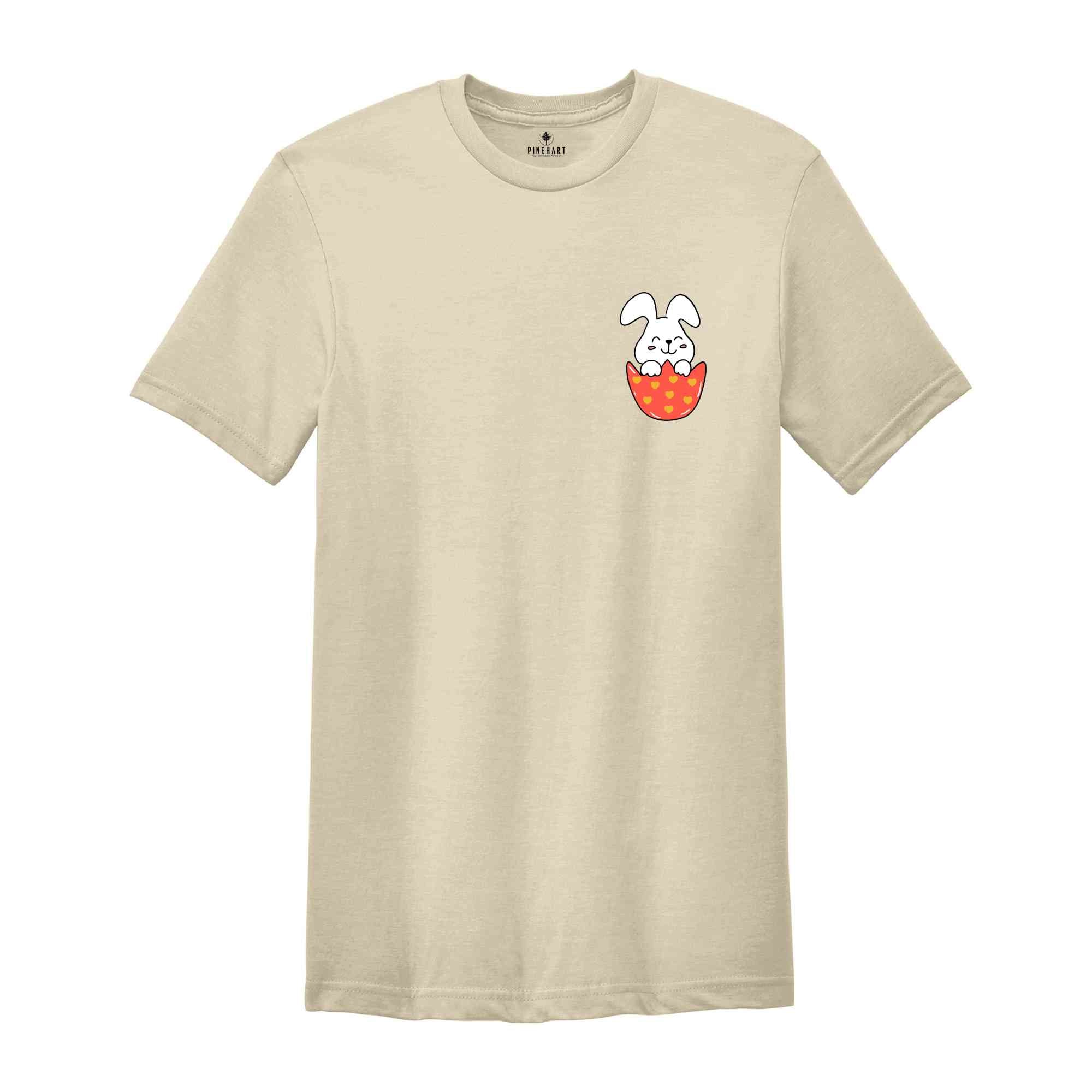 Pocket Bunny Shirt, Cute Bunny Shirt, Happy Easter Day, Easter Day Shirt, Easter Day Gift, Easter Egg Shirt, Easter Bunny Shirt