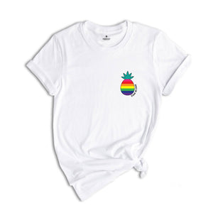 Pocket Rainbow Pineapple LGBTQ Shirt, Love Is Love LGBTQ T-Shirt, Lesbian Tee, Gay Shirt, Pride Pineapple Gift