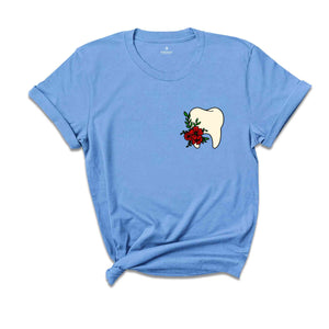 Pocket Size Floral Tooth Shirt, Tooth Fairy Shirt, Dental Assistant Shirt, Dental Shirt, Dental Office T-Shirt