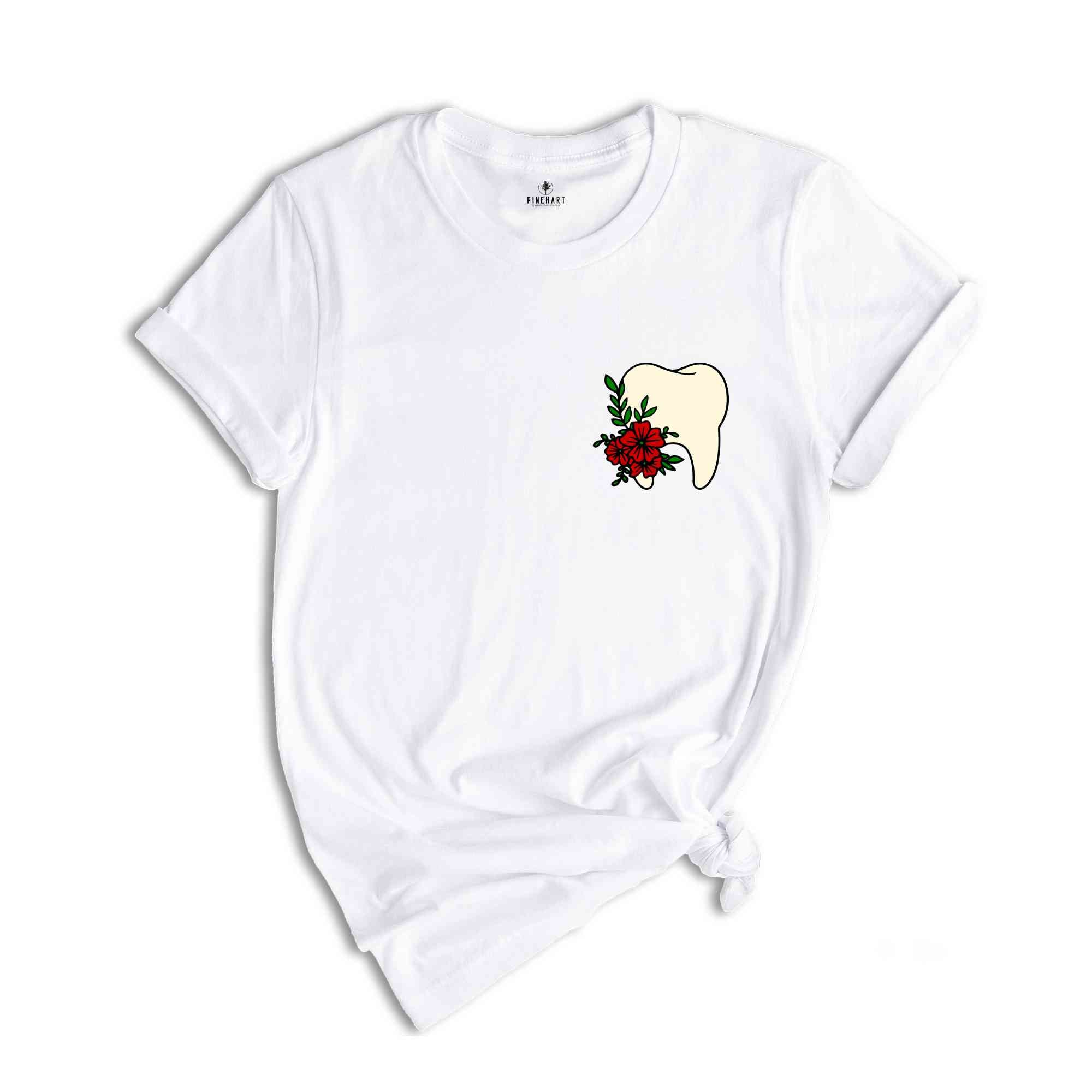 Pocket Size Floral Tooth Shirt, Tooth Fairy Shirt, Dental Assistant Shirt, Dental Shirt, Dental Office T-Shirt
