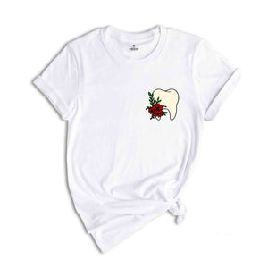 Pocket Size Floral Tooth Shirt, Tooth Fairy Shirt, Dental Assistant Shirt, Dental Shirt, Dental Office T-Shirt