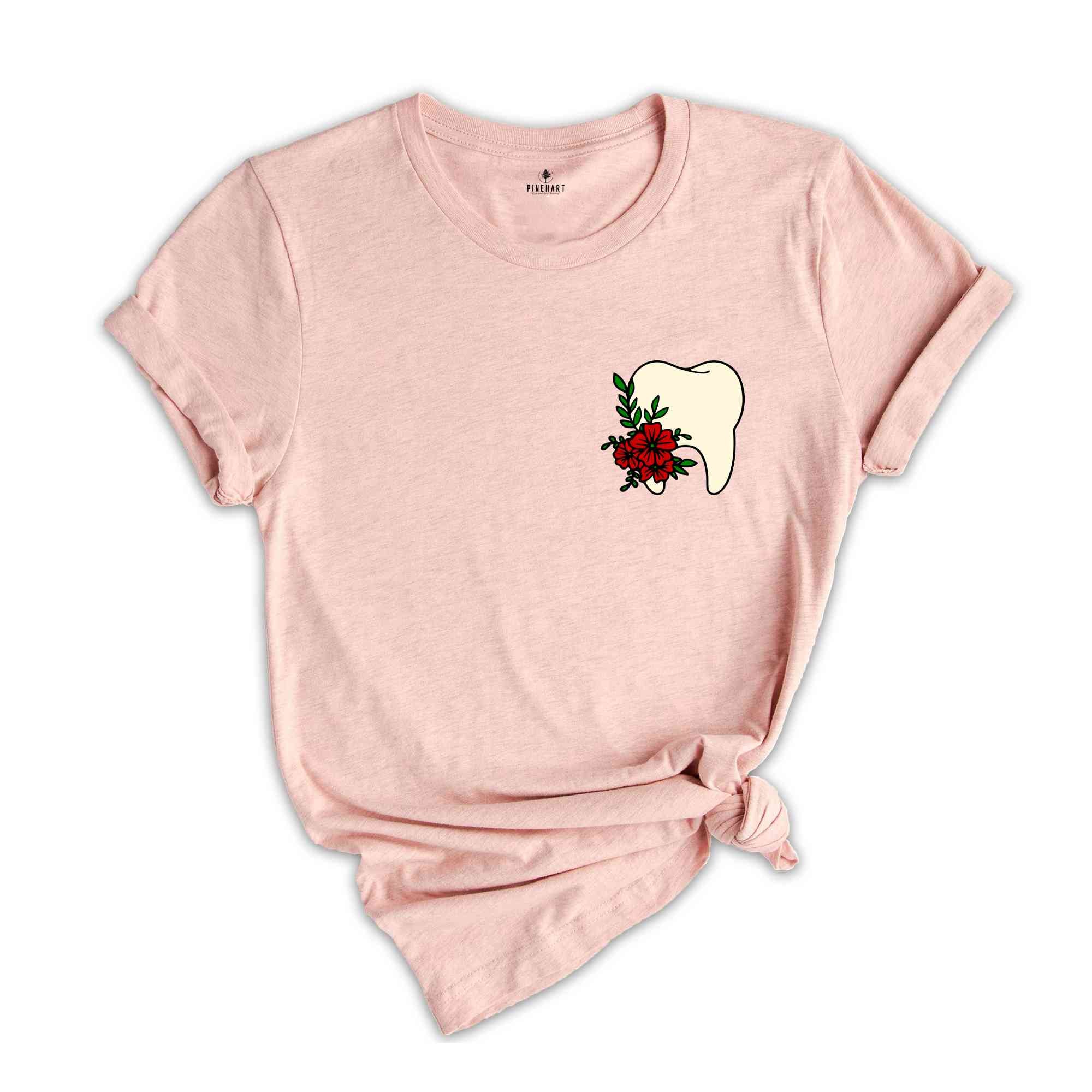 Pocket Size Floral Tooth Shirt, Tooth Fairy Shirt, Dental Assistant Shirt, Dental Shirt, Dental Office T-Shirt