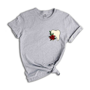 Pocket Size Floral Tooth Shirt, Tooth Fairy Shirt, Dental Assistant Shirt, Dental Shirt, Dental Office T-Shirt