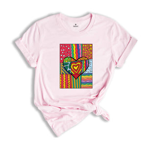 Pop Art Shirt, Heart Shirt, Graffiti Shirt, Rainbow Shirt, Minimalist Shirt, Pop Art, Vintage Shirt, Colorful Heart Shirt