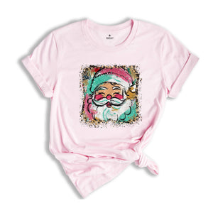 Preppy Santa Clause Shirt, Coquette Christmas Shirt, Glitter Santa Claus Shirt, Handwrite Shirt, Merry Christmas Shirt, Christmas Shirt