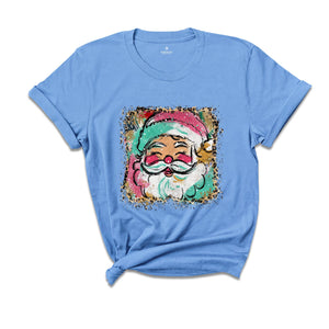 Preppy Santa Clause Shirt, Coquette Christmas Shirt, Glitter Santa Claus Shirt, Handwrite Shirt, Merry Christmas Shirt, Christmas Shirt