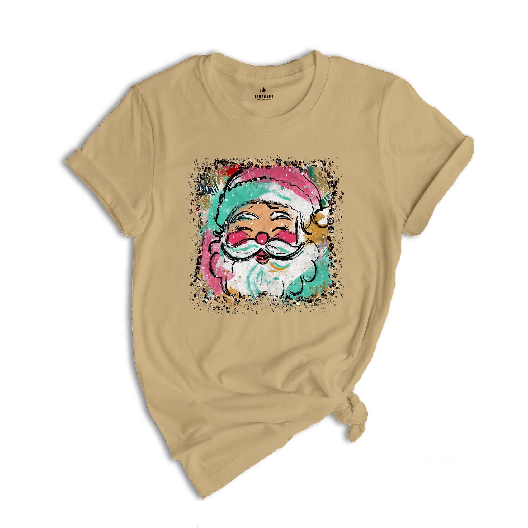 Preppy Santa Clause Shirt, Coquette Christmas Shirt, Glitter Santa Claus Shirt, Handwrite Shirt, Merry Christmas Shirt, Christmas Shirt