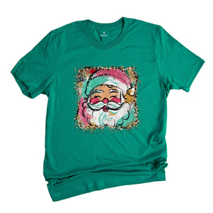 Preppy Santa Clause Shirt, Coquette Christmas Shirt, Glitter Santa Claus Shirt, Handwrite Shirt, Merry Christmas Shirt, Christmas Shirt