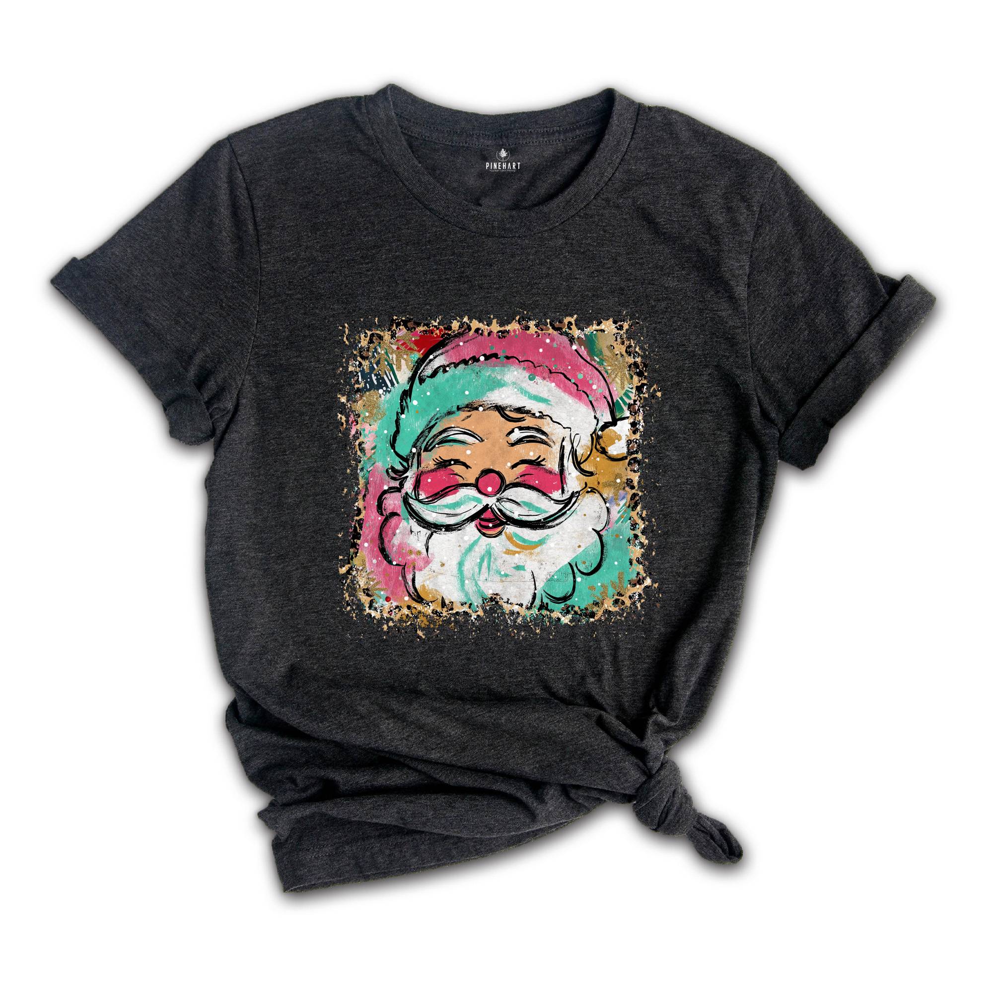Preppy Santa Clause Shirt, Coquette Christmas Shirt, Glitter Santa Claus Shirt, Handwrite Shirt, Merry Christmas Shirt, Christmas Shirt