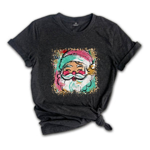 Preppy Santa Clause Shirt, Coquette Christmas Shirt, Glitter Santa Claus Shirt, Handwrite Shirt, Merry Christmas Shirt, Christmas Shirt