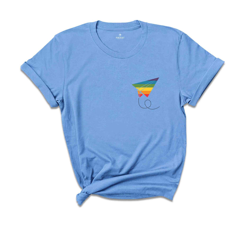 Pride Paper Plane Shirt, LGBT Flag Shirt, Bisexual Shirt, Lesbian T-Shirt, Rainbow Shirt, LGBT Pocket Shirt, Gay Pride Shirt