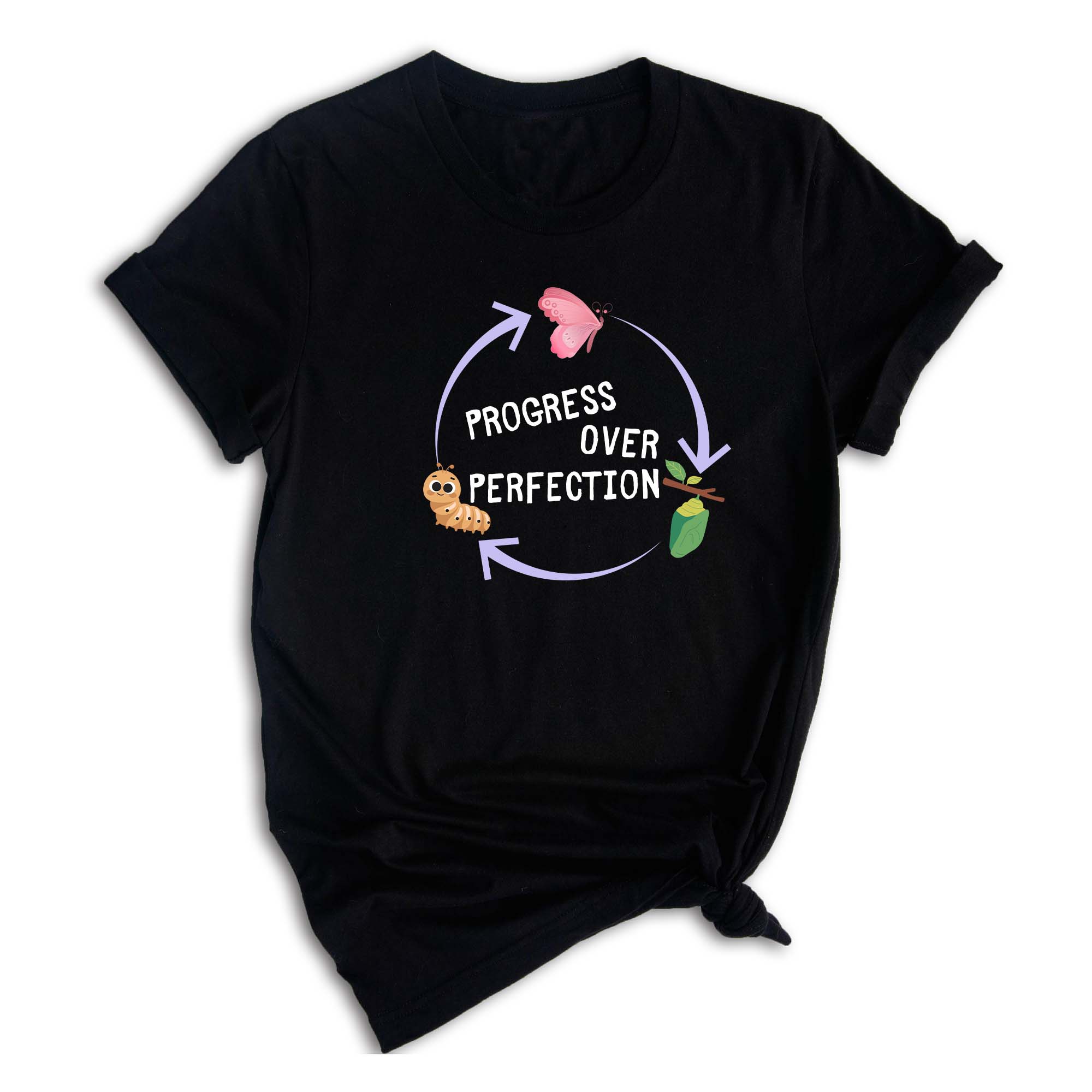Progress Over Perfection Shirt, Inspirational Shirt, Butterflies Teacher Shirt, Gift For Teacher Shirt, Teacher Appreciation Shirt