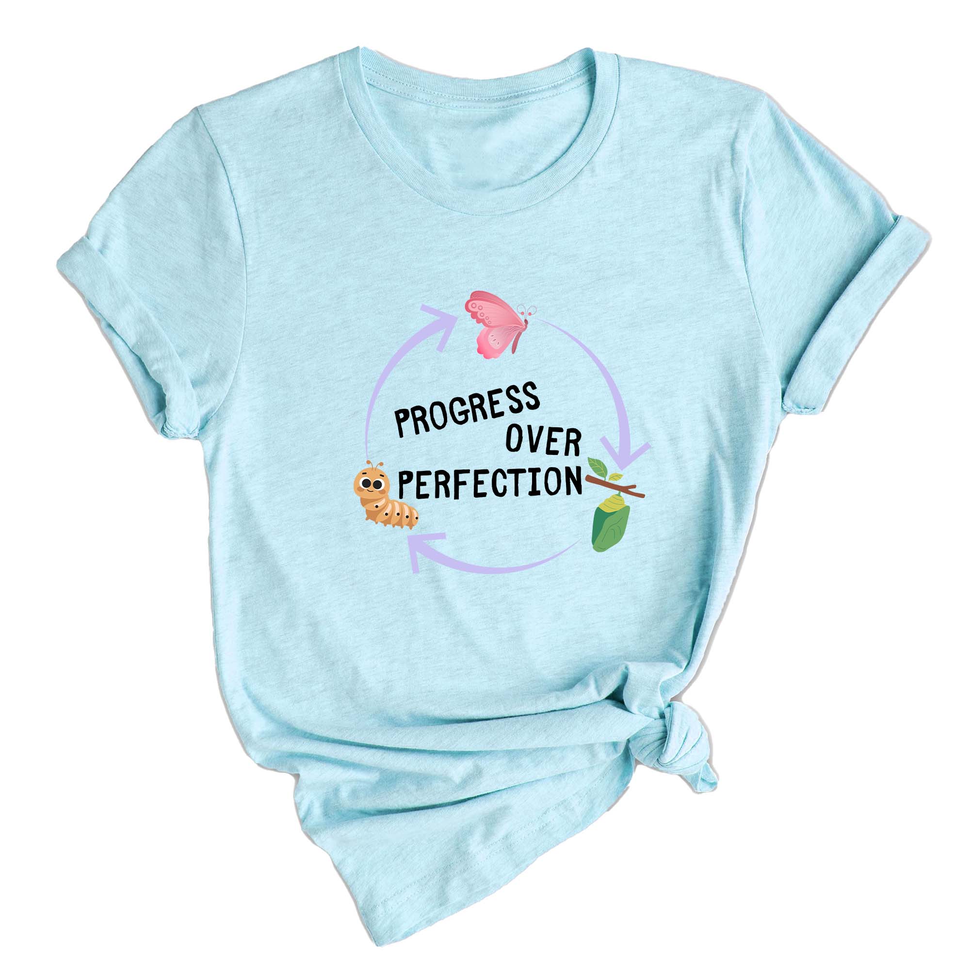 Progress Over Perfection Shirt, Inspirational Shirt, Butterflies Teacher Shirt, Gift For Teacher Shirt, Teacher Appreciation Shirt