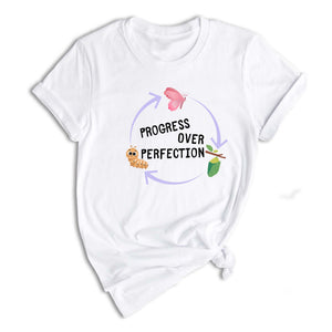 Progress Over Perfection Shirt, Inspirational Shirt, Butterflies Teacher Shirt, Gift For Teacher Shirt, Teacher Appreciation Shirt