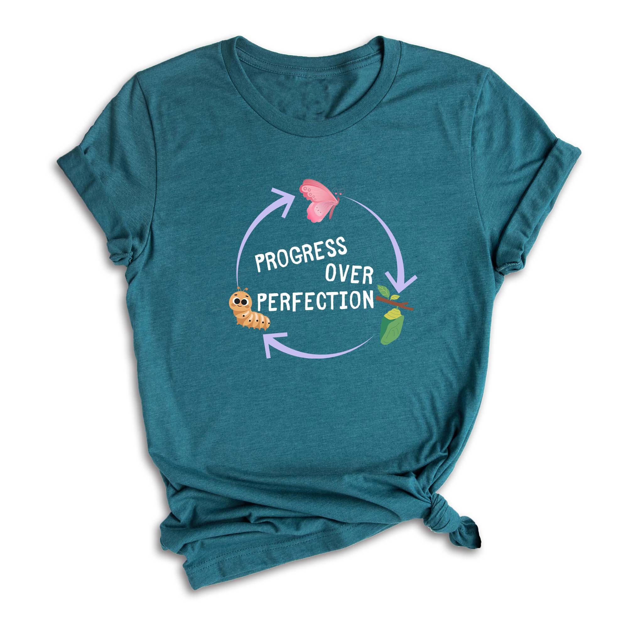 Progress Over Perfection Shirt, Inspirational Shirt, Butterflies Teacher Shirt, Gift For Teacher Shirt, Teacher Appreciation Shirt