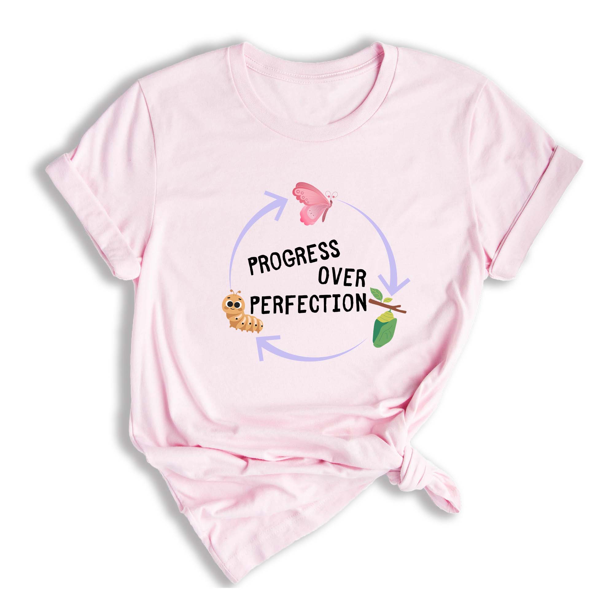 Progress Over Perfection Shirt, Inspirational Shirt, Butterflies Teacher Shirt, Gift For Teacher Shirt, Teacher Appreciation Shirt