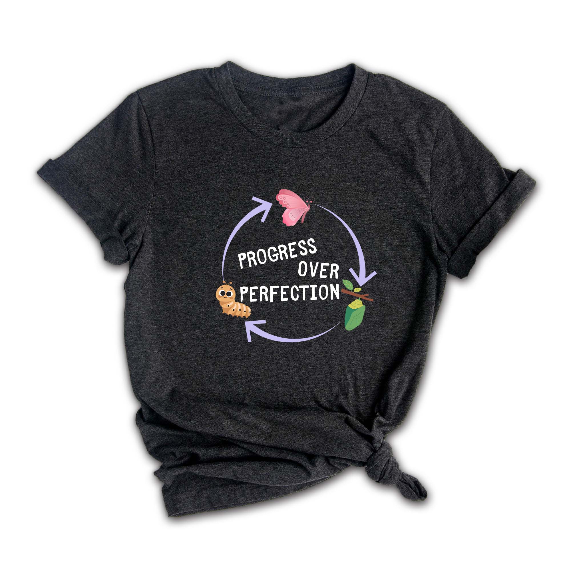 Progress Over Perfection Shirt, Inspirational Shirt, Butterflies Teacher Shirt, Gift For Teacher Shirt, Teacher Appreciation Shirt