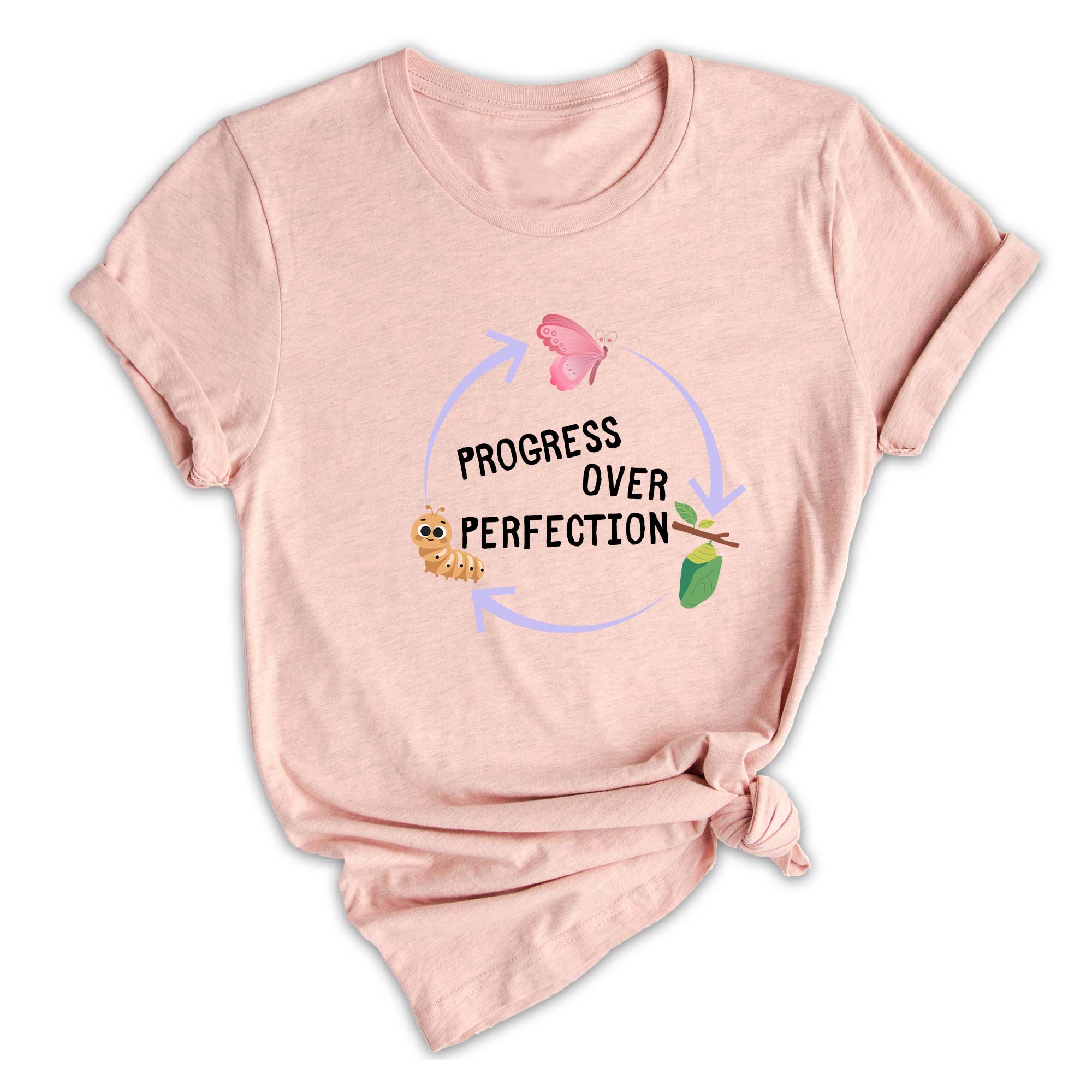 Progress Over Perfection Shirt, Inspirational Shirt, Butterflies Teacher Shirt, Gift For Teacher Shirt, Teacher Appreciation Shirt