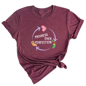 Progress Over Perfection Shirt, Inspirational Shirt, Butterflies Teacher Shirt, Gift For Teacher Shirt, Teacher Appreciation Shirt
