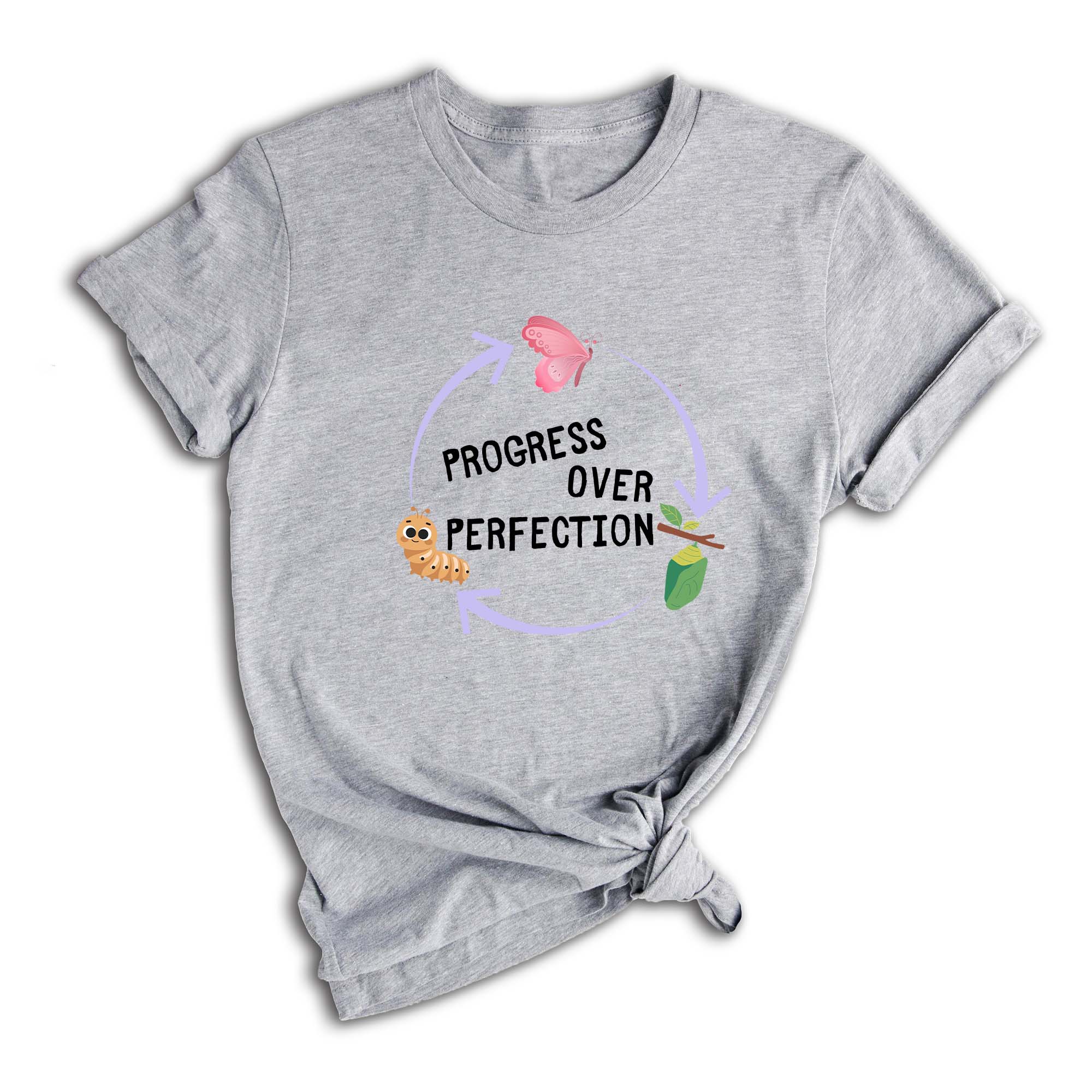 Progress Over Perfection Shirt, Inspirational Shirt, Butterflies Teacher Shirt, Gift For Teacher Shirt, Teacher Appreciation Shirt