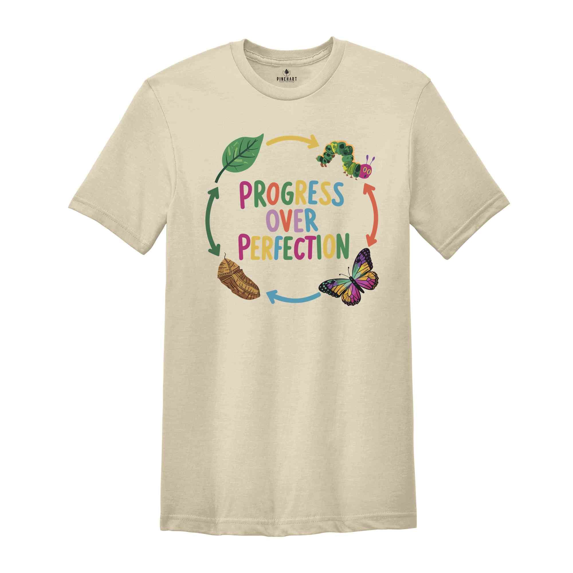 Progress Over Perfection T-Shirt, Science Teacher Shirt, Inspirational Shirt, Gift For Teachers, Teacher Appreciation Shirt