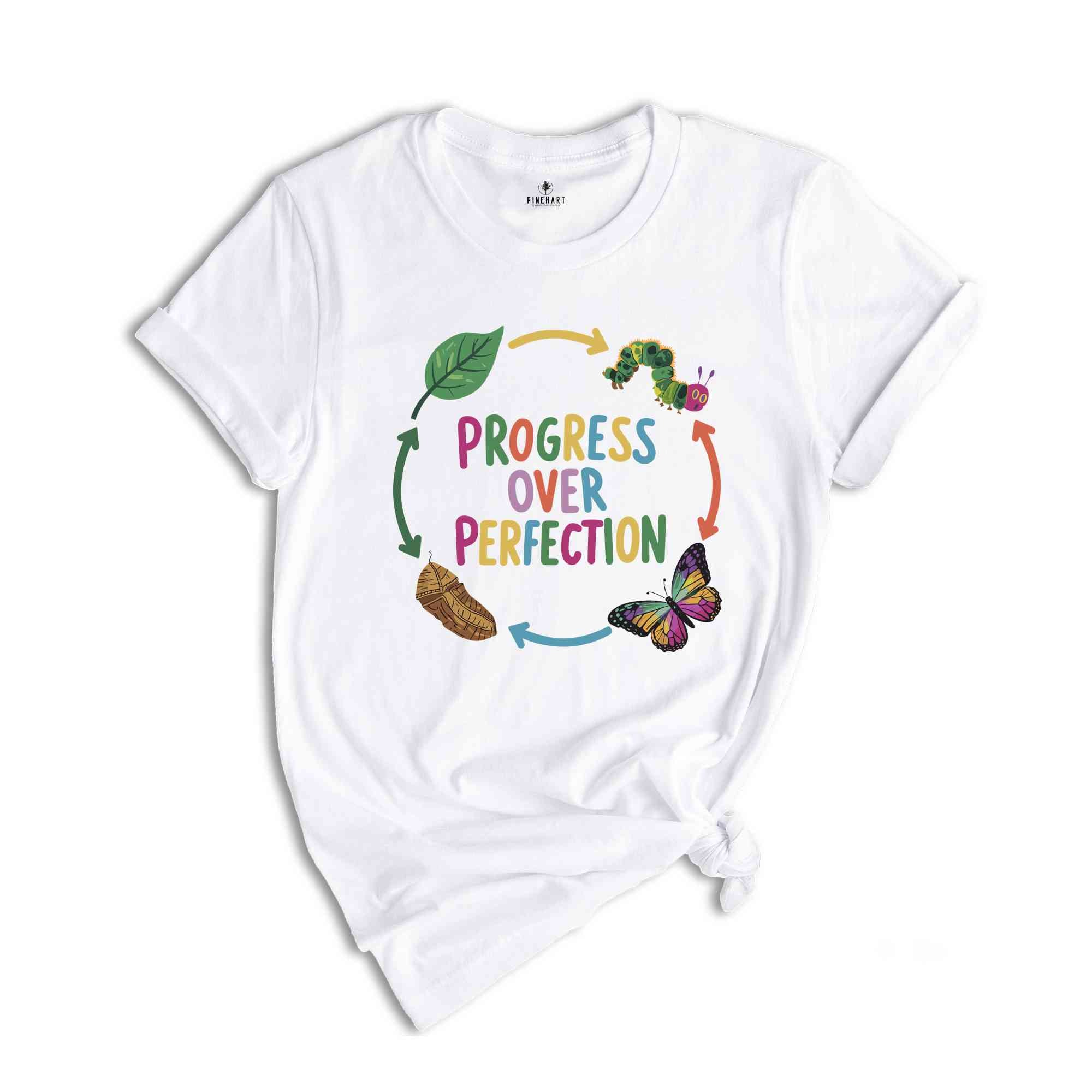 Progress Over Perfection T-Shirt, Science Teacher Shirt, Inspirational Shirt, Gift For Teachers, Teacher Appreciation Shirt