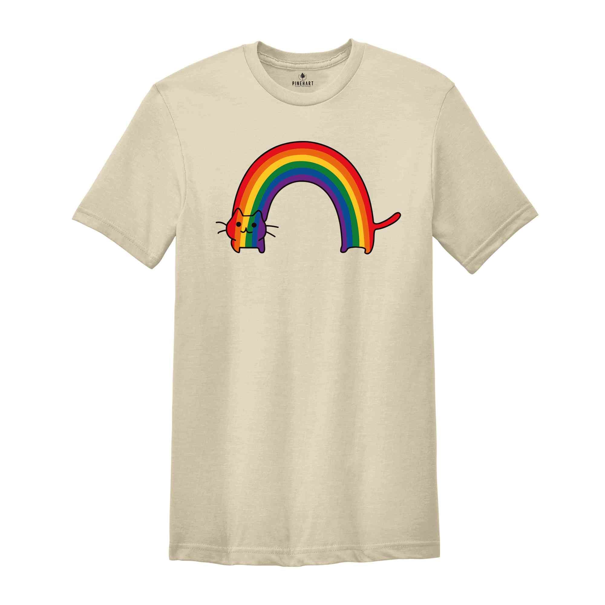 Rainbow Cat Shirt, Pride Shirt, Lgbtq Shirt, Cat Lovers Shirt, Cat Mama Shirt, Purride Cat Shirt, Gay Cat Shirt, Lgbt Flag Shirt