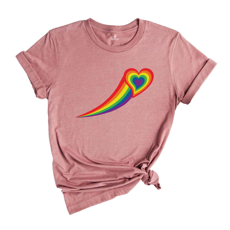 Rainbow Heart Shirt, Pride Heart Shirt, LGBT Shirt, LGBT Shirt Funny, Women Pride Tee, Gay Heart Shirt