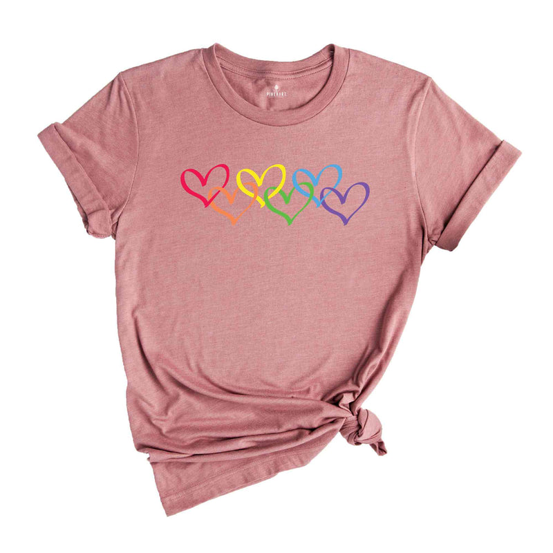 Rainbow Hearts Shirt, Love Is Love Shirt, Rainbow Shirt, Hearts Shirt, Pride Rainbow Shirt, Pride Heart Shirt, LGBT Shirt, Gay Shirt