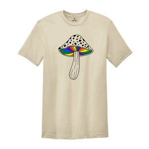 Rainbow Magic Mushroom Shirt, LGBTQ Mushroom T-shirt, Moon Phase Shirt, Gay Magic Mushroom Shirt, Lesbian Pride Tee