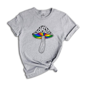 Rainbow Magic Mushroom Shirt, LGBTQ Mushroom T-shirt, Moon Phase Shirt, Gay Magic Mushroom Shirt, Lesbian Pride Tee