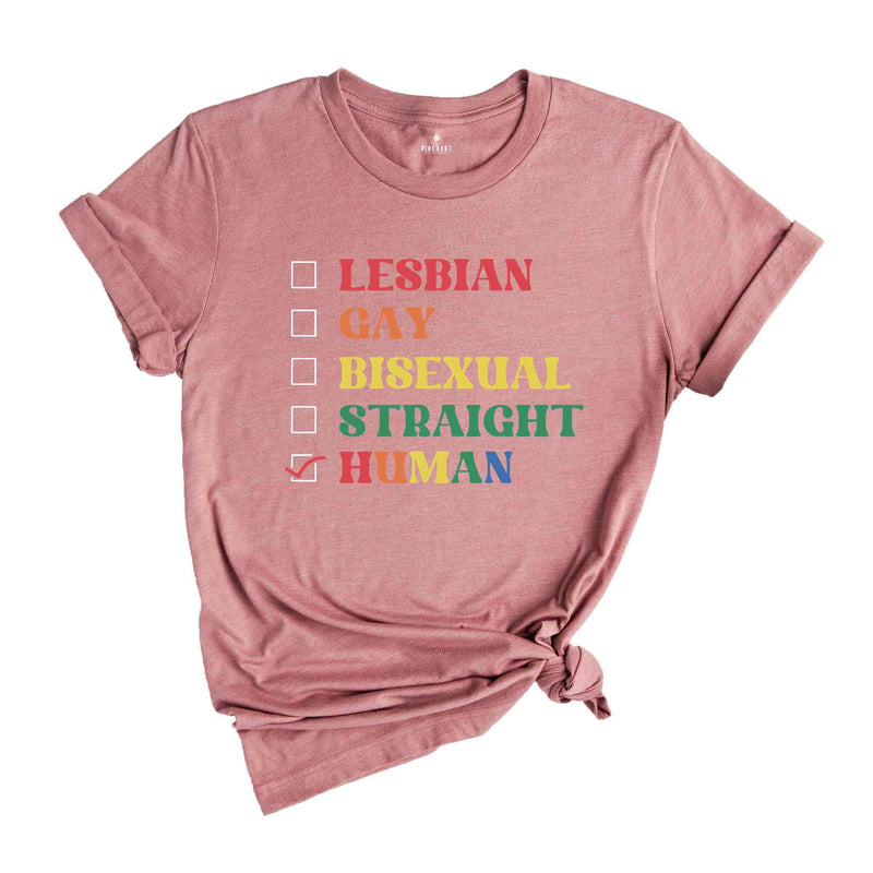 Rainbow Pride Heart Shirt, LGBT Shirt Funny Gift, Pride Shirt Women, Human Rights Awareness Shirt, Gay Pride Month Shirt