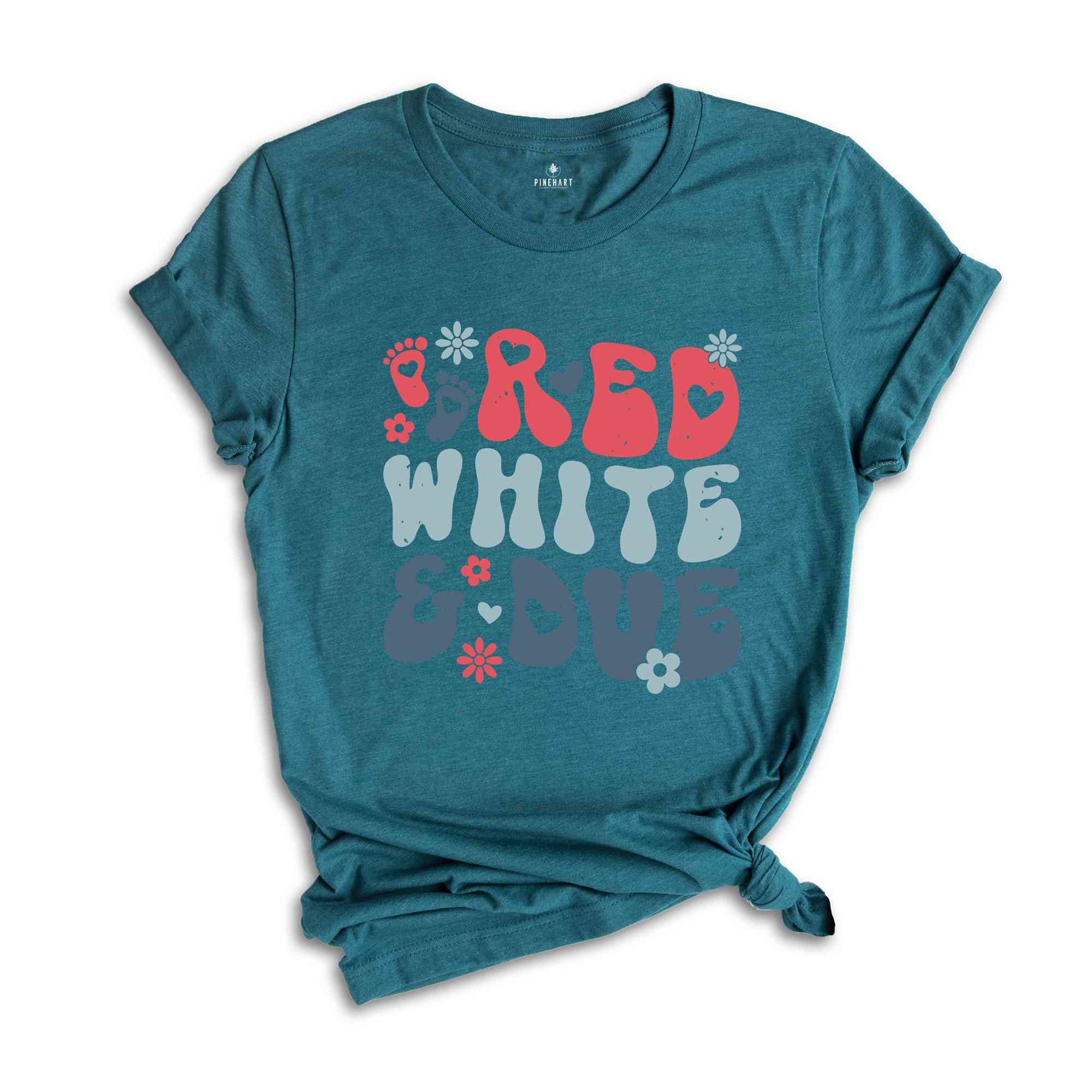 Red White and Due Shirt, Pregnancy Reveal Shirt, 4th of July Pregnancy Shirt, America Shirt, Independence Day Gifts