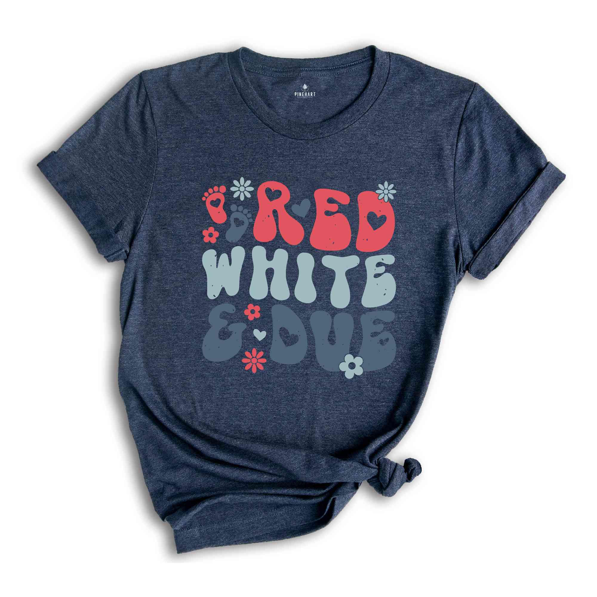 Red White and Due Shirt, Pregnancy Reveal Shirt, 4th of July Pregnancy Shirt, America Shirt, Independence Day Gifts