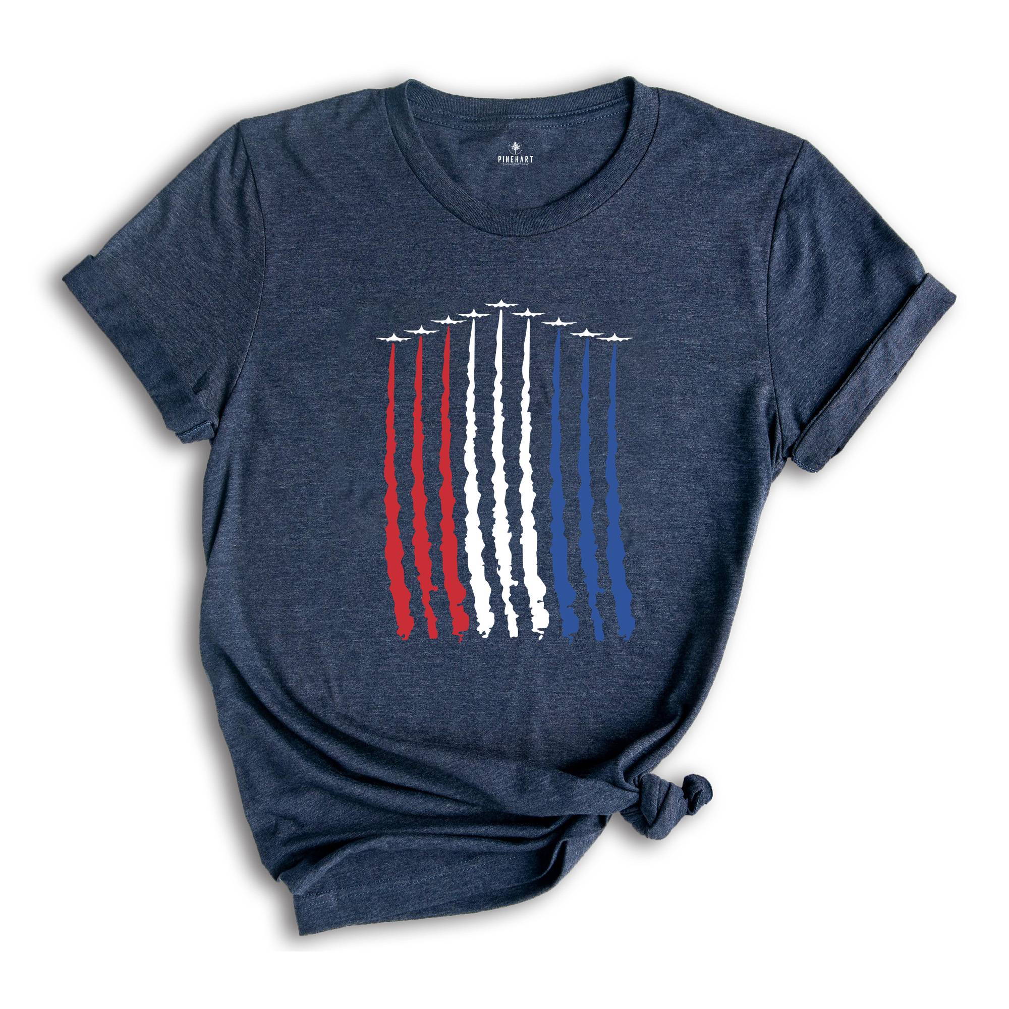 Red White Blue Air Force Flyover 4th July Shirt, Air Force Shirt, Airplane Show Shirt, Independence Day Shirt, , 4th Of July Shirt