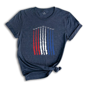 Red White Blue Air Force Flyover 4th July Shirt, Air Force Shirt, Airplane Show Shirt, Independence Day Shirt, , 4th Of July Shirt