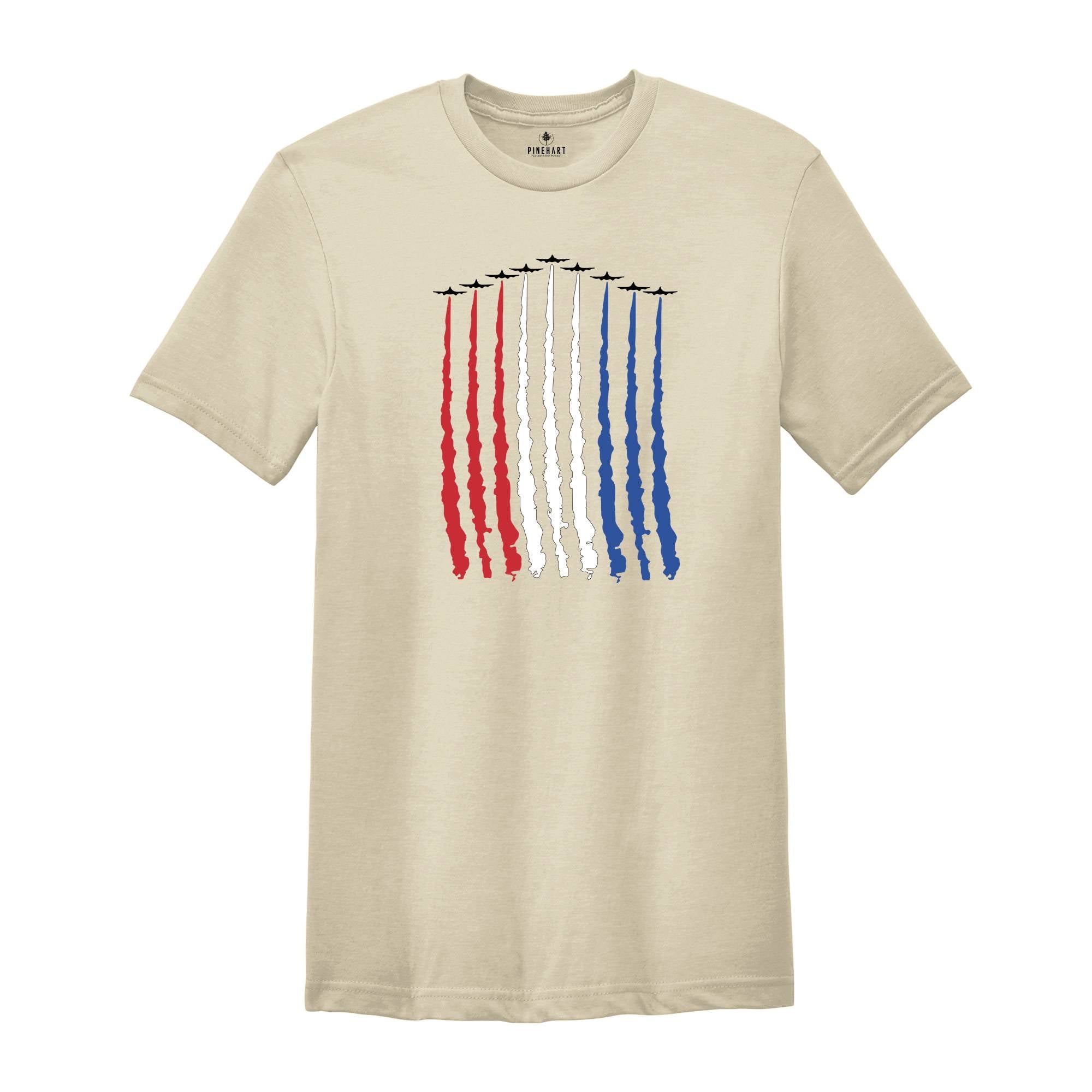 Red White Blue Air Force Flyover 4th July Shirt, Air Force Shirt, Airplane Show Shirt, Independence Day Shirt, , 4th Of July Shirt