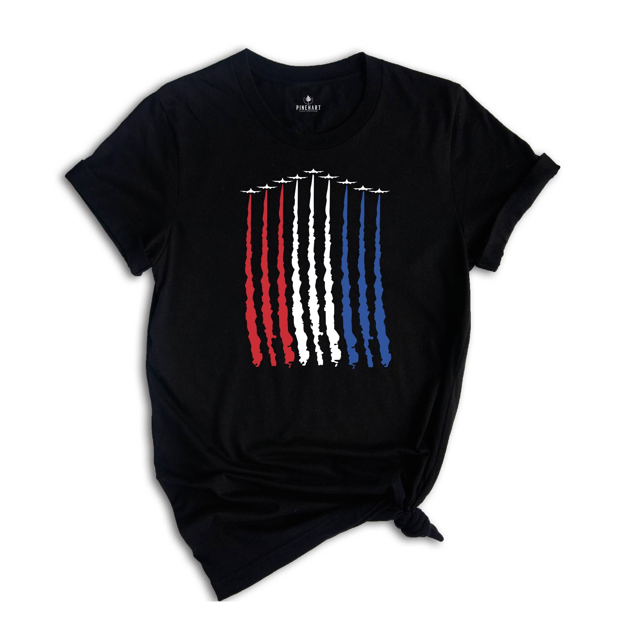 Red White Blue Air Force Flyover 4th July Shirt, Air Force Shirt, Airplane Show Shirt, Independence Day Shirt, , 4th Of July Shirt
