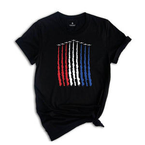 Red White Blue Air Force Flyover 4th July Shirt, Air Force Shirt, Airplane Show Shirt, Independence Day Shirt, , 4th Of July Shirt