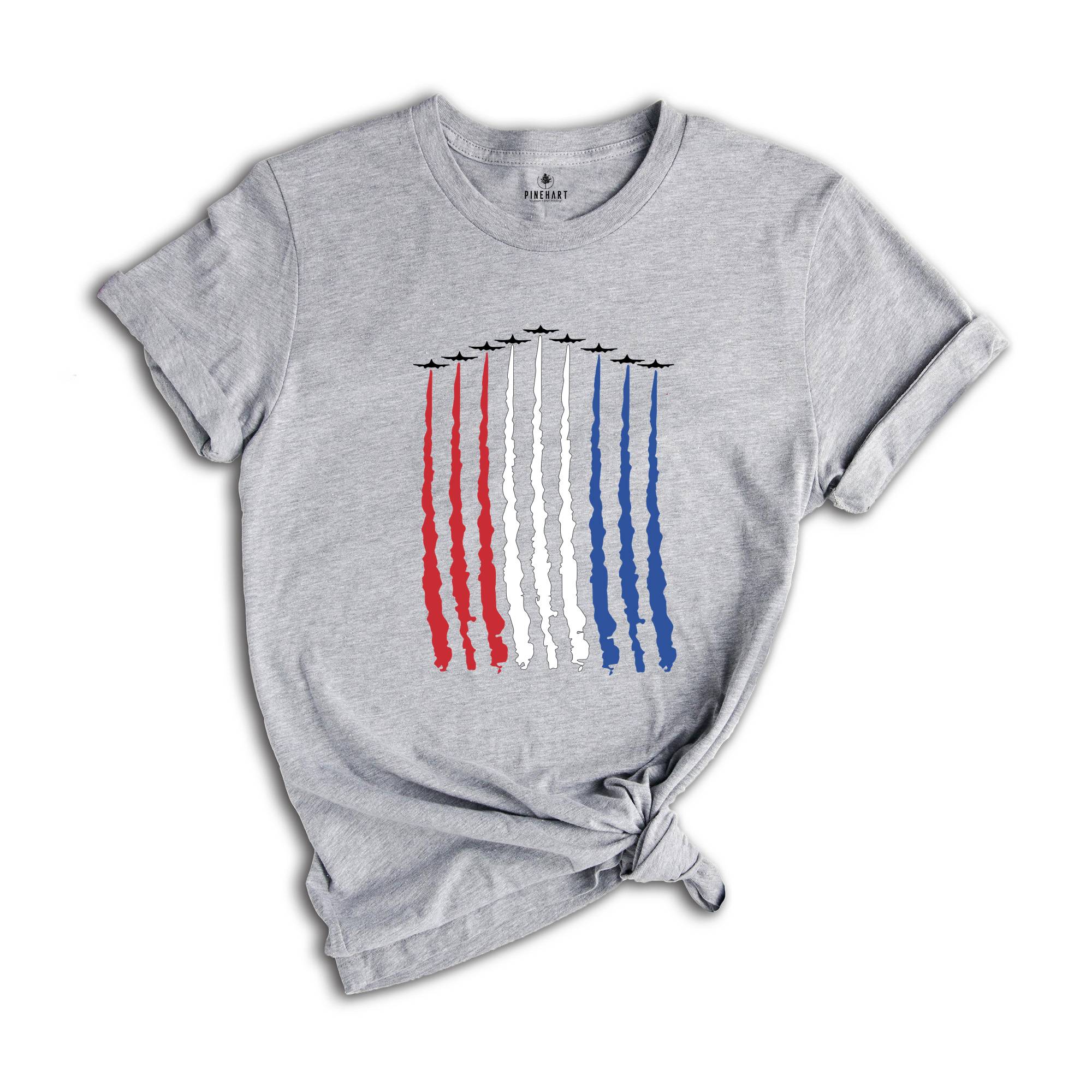 Red White Blue Air Force Flyover 4th July Shirt, Air Force Shirt, Airplane Show Shirt, Independence Day Shirt, , 4th Of July Shirt
