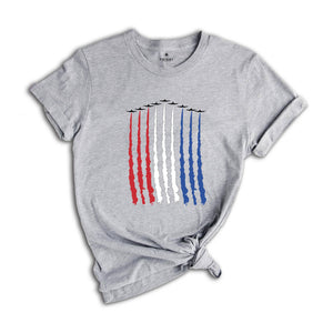 Red White Blue Air Force Flyover 4th July Shirt, Air Force Shirt, Airplane Show Shirt, Independence Day Shirt, , 4th Of July Shirt