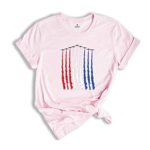 Red White Blue Air Force Flyover 4th July Shirt, Air Force Shirt, Airplane Show Shirt, Independence Day Shirt, , 4th Of July Shirt