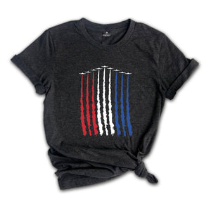 Red White Blue Air Force Flyover 4th July Shirt, Air Force Shirt, Airplane Show Shirt, Independence Day Shirt, , 4th Of July Shirt