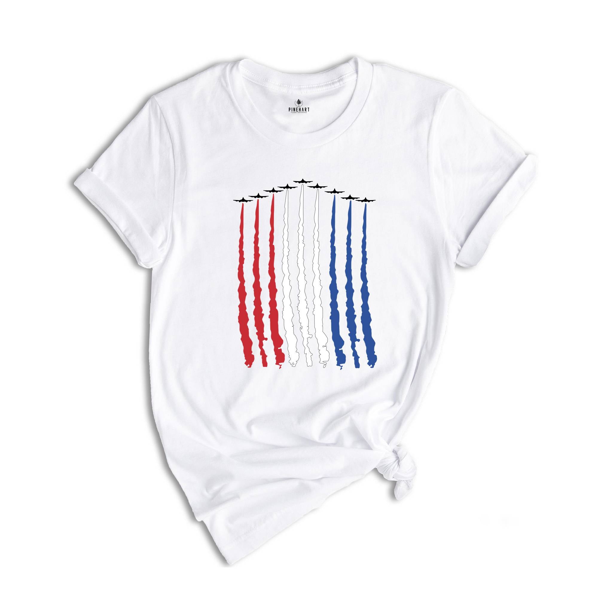 Red White Blue Air Force Flyover 4th July Shirt, Air Force Shirt, Airplane Show Shirt, Independence Day Shirt, , 4th Of July Shirt