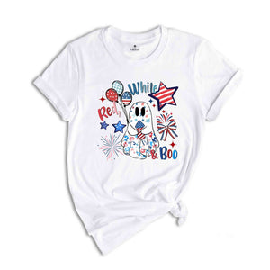 Red White Boo Shirt, Cute 4th Of July Shirt, 4th Of July Shirt, Independence Day Shirt, Patriotic Shirt, USA Shirt, America Shirt, Ghost Tee