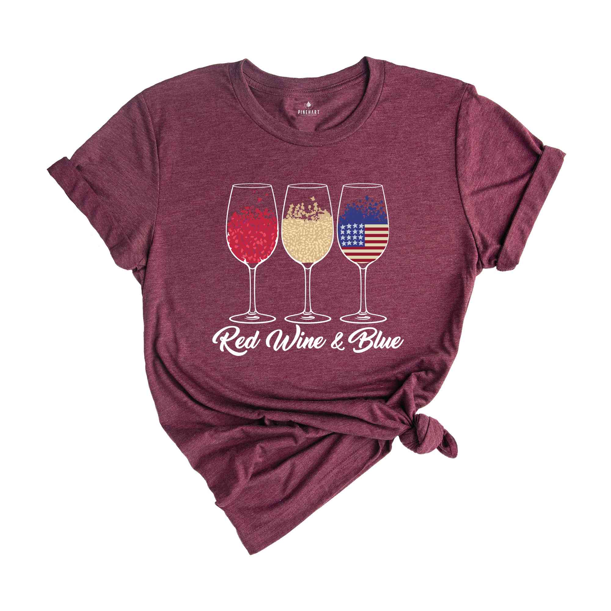 Red Wine and Blue Shirt, 4th of July Gift, Patriotic Shirt, USA Flag Shirt, Independence Day Shirt, Red White and Blue